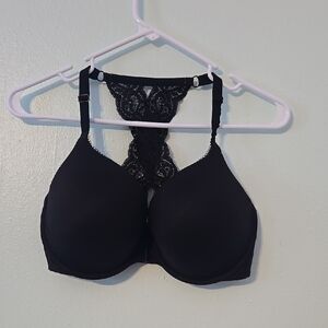 Victoria Secret Elegant Black Lace Racerback Bra Size 34DDD
